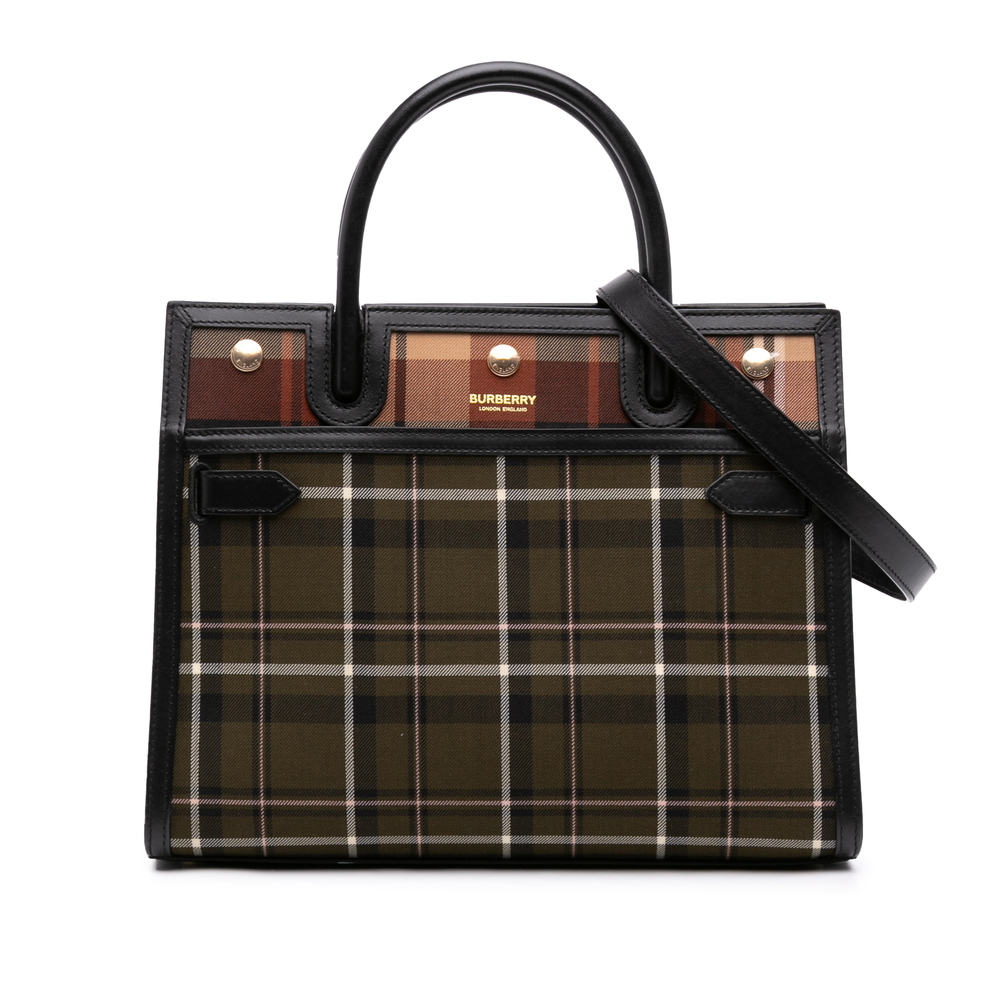 Pre-Loved Burberry Small Wool Tartan Title Satchel